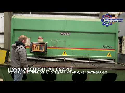1994 ACCURSHEAR 862512 Fabricating Machinery, Power Squaring Shears (Inch) | Holland Equipment Hunters, Inc. (1)