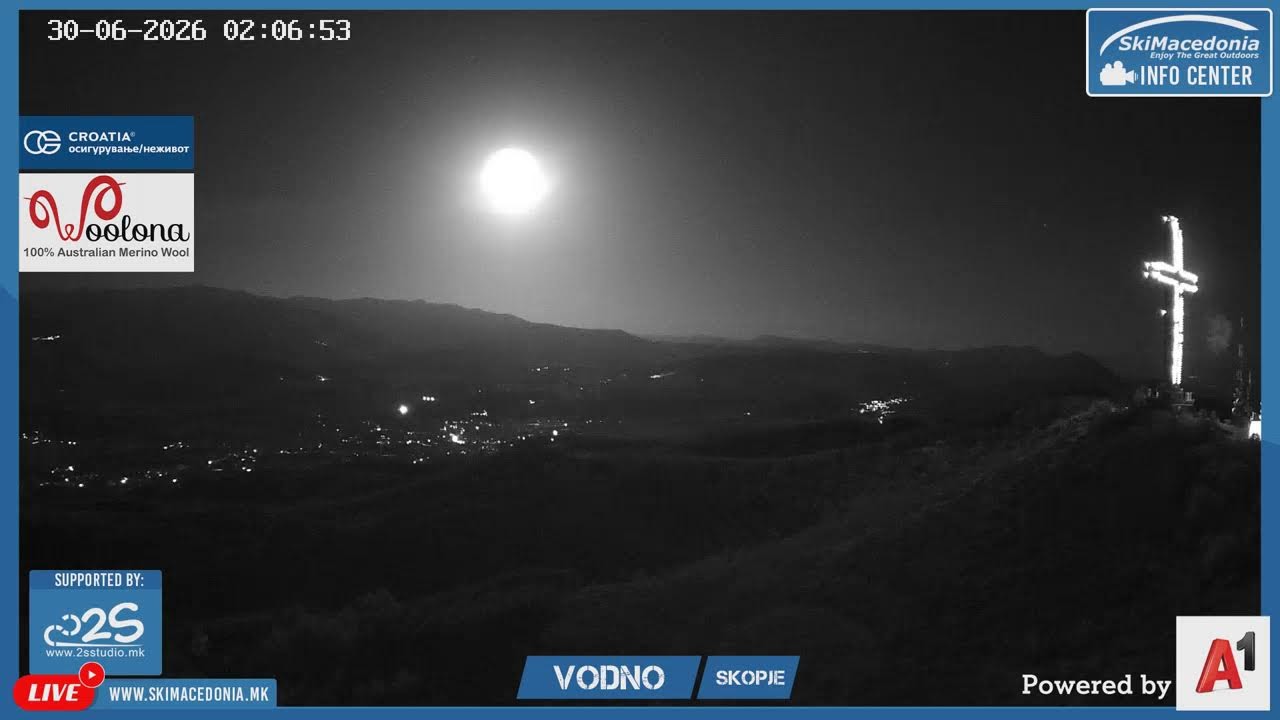 Live webcam view of Mount Vodno Millennium Cross Panorama