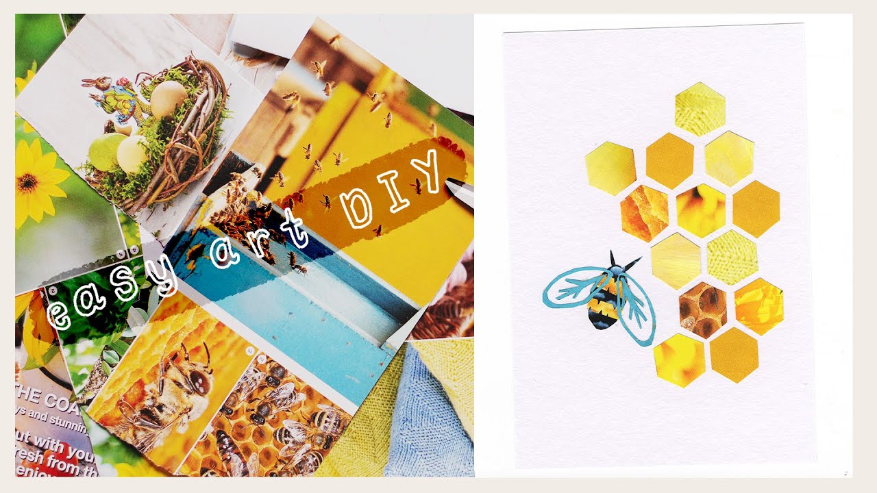Bee Collage Tutorial Using Magazines - easy and fun art DIY