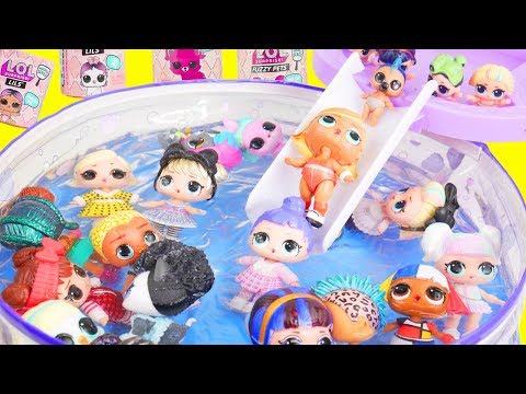 Barbie Doll LOL Family Pool Party After School Routine Bedtime