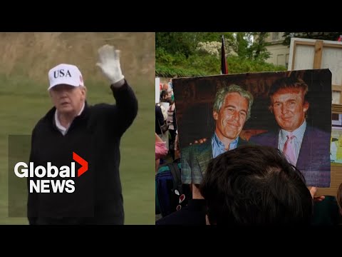 "He shouldn't be here": Anti-Trump protesters gather outside US consulate in Edinburgh