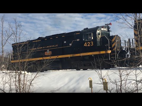 Classic Alcos! LAL 423 leads Bath & Hammondsport 422 through Campbell, NY - 12/23/2020