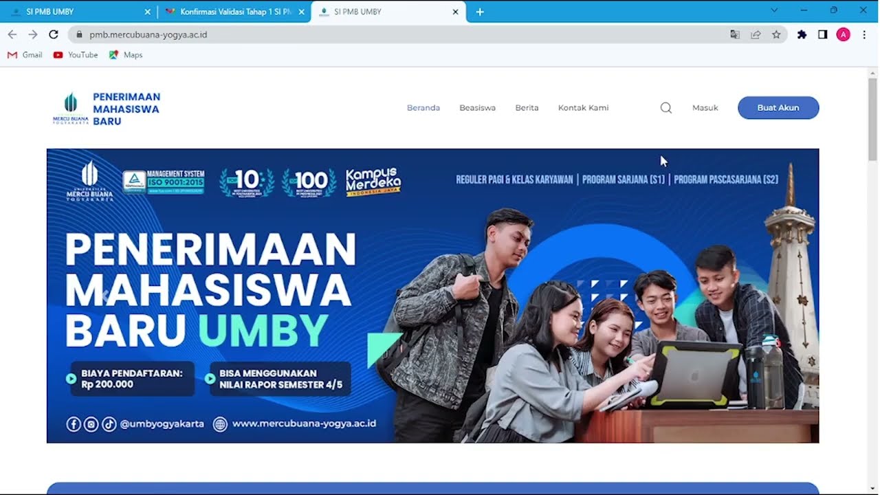 Tutorial Pendaftaran PMB UMBY