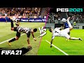 FIFA 21 vs. PES 2021: Fancy Finishing (Scorpion Kick, Bicycle Kick, Rabona & More) 4K