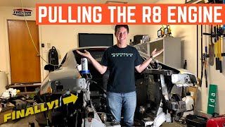 PULLING The ENGINE Out Of My CHEAP Audi R8 In My GARAGE
