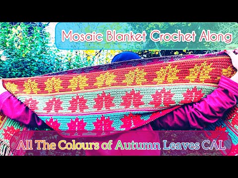 Mosaic Crochet Along blanket CAL | All the Colours of Autumn Leaves | Mosaic Blanket / Scarf / throw