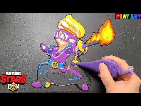 ★Brawl stars AMBER DE LA VEGA Pancake art★, Pancake art Challenge, DIY How to make Pancake art