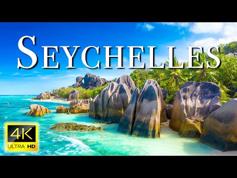 FLYING OVER SEYCHELLES (4K UHD) - Soft Music With Wonderful Nature Landscape For Relaxation