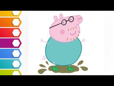 😍🥰dad peppa pig🐷l father peppa pig drawing l colorful❤💛💚💙drawing for kids l easy drawing l Peppa pig
