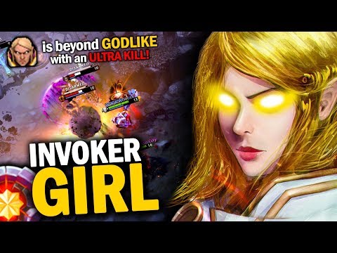 INVOKER GIRL IS HERE!! APSOLUTELY PERFECT COMBO SKILLS DESTROY DIRE TEAM | Dota 2 Invoker