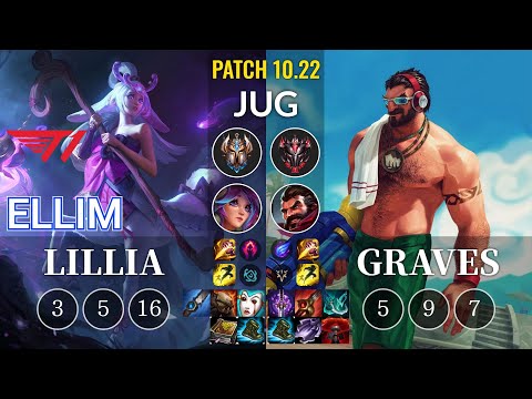 T1 Ellim Lillia vs Graves Jungle - KR Patch 10.22