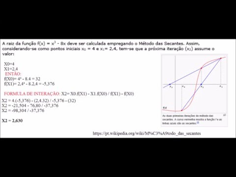 Exercicio resolvido do  metodo secante - Calculo numerico