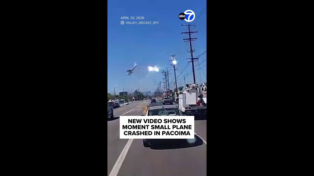 New video shows moment small plane crashed in Pacoima