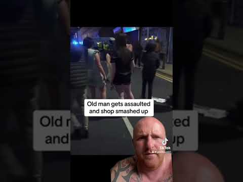 Scummy mummy smashes old mans shop up at the Hartlepool riots