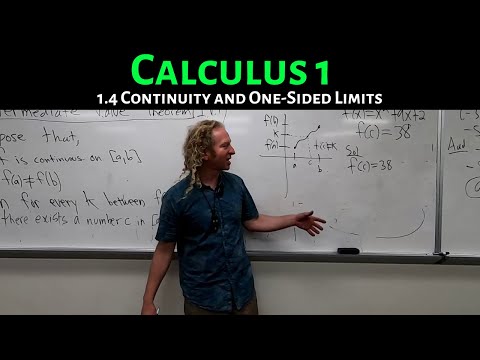 Calculus 1: Lecture 1.4 Continuity and One-Sided Limits