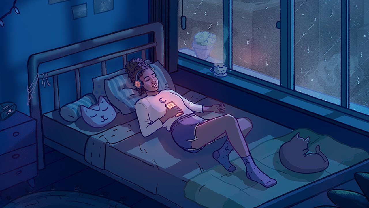 lofi sleep, lo-fi rain 💤 beats to relax at night - music for insomnia, anxiety, peaceful dreams