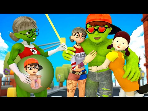 Poor Tani Mother Hulk and Adopter Baby Nick vs NIck Hulk Squid Game 2 | Scary Teacher 3D Kingmo Love