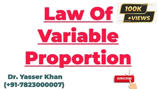 Law Of Variable Proportion | Law Of Returns To A Factor | Production Function | Microeconomics