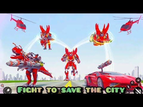 Dino Robot Car Game - Flying Robot Transforming Game - Save the city from aliens #18