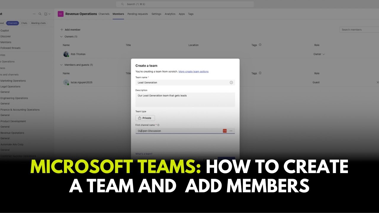 Microsoft Teams  How to Create a Team and  Add Members