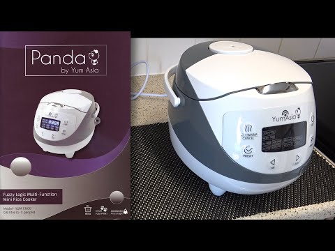 Yum Asia Panda Mini Fuzzy Logic Ceramic Rice Cooker (YUM-EN06) Demo | Cooking Plain Rice.