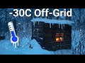 -30C Extreme Cold Cabin Overnight