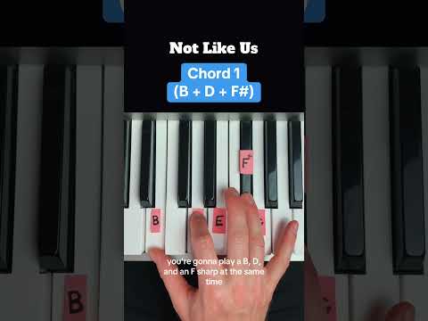 NOT LIKE US - Easy piano tutorial Kendrick Lamar  #piano #pianolession #disstrack