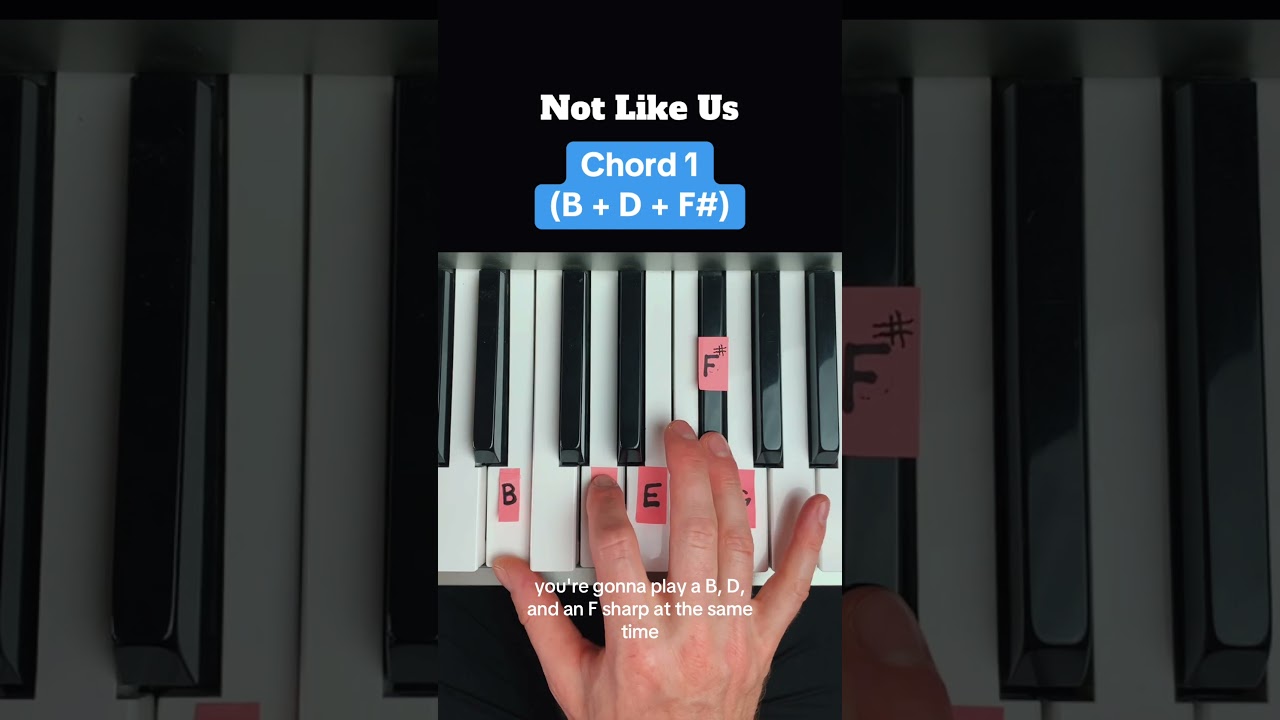 NOT LIKE US - Easy piano tutorial Kendrick Lamar  #piano #pianolession #disstrack