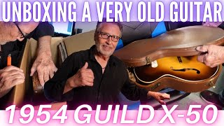 Video thumbnail for Vintage Archtop Guitar Unboxing | Opening Up A Very Old Guitar! | 1954 Guild X-50 W/ Original Case by Rich Severson