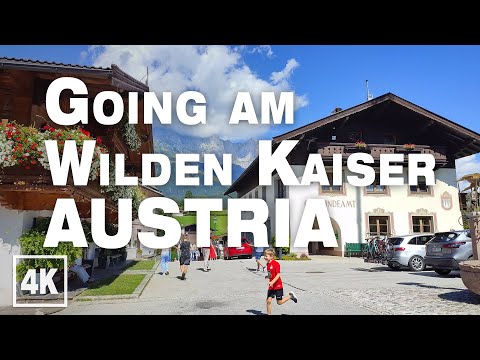 Going am Wilden Kaiser Bergdoktor Village AUSTRIA • Real Time Virtual Walking Tour in 4K ASMR