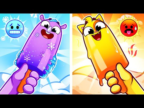 Let’s Learn Opposites☀️❄️Hot and Cold Song! Funny Kids Songs 🐱🐨🐰🦁 And Nursery Rhymes by Baby Zoo