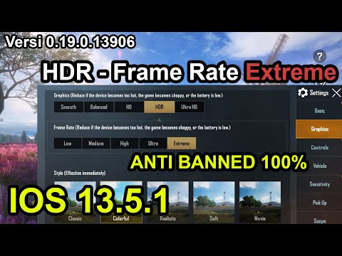Unlock Frame rate Extreme PUBG Mobile (V. 0.19) iPhone 7 Plus ios 13.5.1 100% AntiBand (Jailbreak)