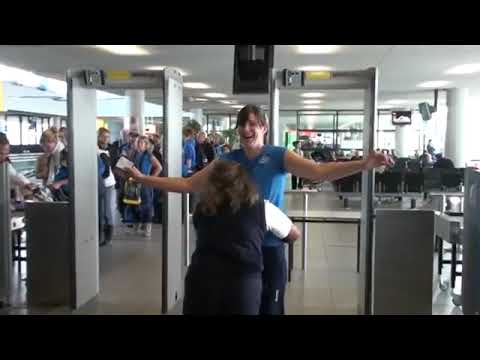 Airport security physical body check / pat down for female