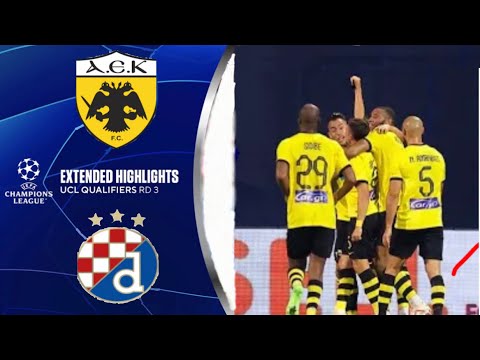 UCL Extended Highlights AEK Athens Vs GNK Dinamo Zagreb UCL Qualifer