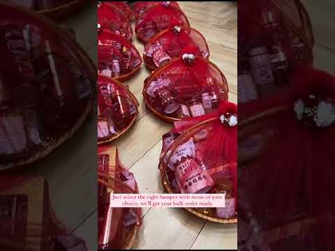 Brown and blue square wooden gift basket, for gifting