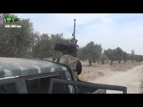 التصدي للطيران الحربي في أجواء ريف ادلب الجنوبي بواسطة رشاش دوشكا من قبل جبهة الإنقاذ المقاتلة