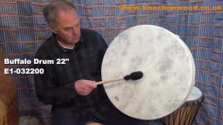 Video thumbnail for buffalo drum 22 inch E1 032200 by Knock on Wood Ltd