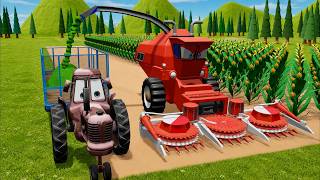 Download lagu McQueen Combine Harvester and Tractor Harvesting Corn | Agricultural Machinery for Children mp3