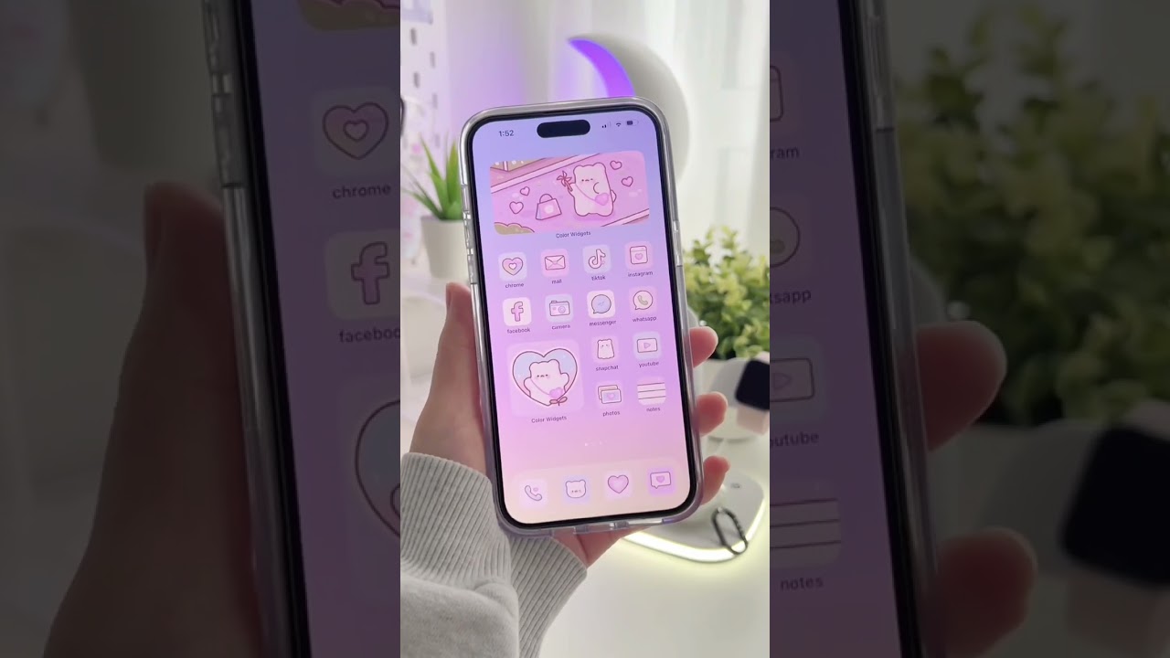 Giving your iPhone a cute makeover 🍬💖☁️ #iphone #ios16 #iphonetheme #aesthetic #cute #iphone14