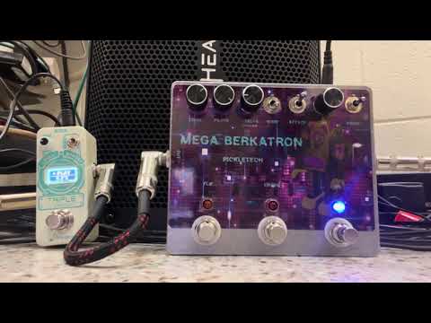 Pickletech Mega Berkatron fuzz+Donner Triple Looper pedals+Schecter Omen Elite-7 guitar