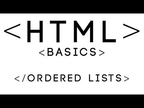 HTML Basics Tutorial 8 Ordered Lists