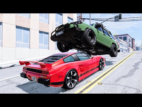 High Speed Traffic Car Crashes #114 - BeamNG Drive | CrashBoomPunk