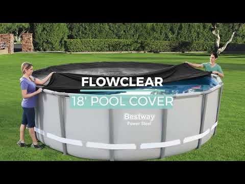 Bestway Baseino uždangalas Flowclear, mėlynas, 462cm, apskritas video