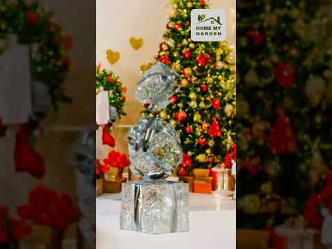 Christabelle 83cm Triple Christmas Silver Giftbox Stack | LED Light-Up Christmas Display Décor