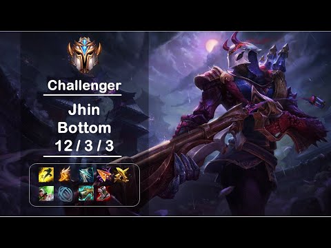 [4K] KR Challenger Jhin Bottom (12/3/3) Ep.1076