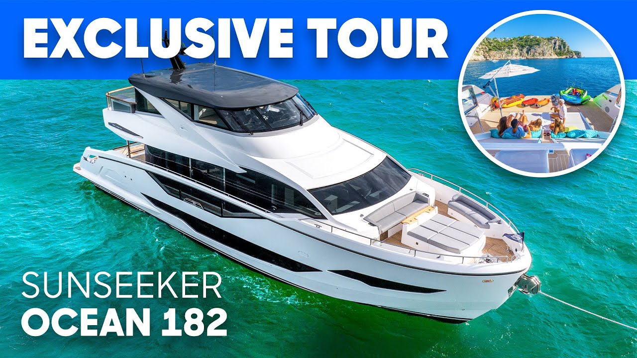 Yacht or Floating Penthouse? | NEW Sunseeker Ocean 182 with Sky Lounge vs Ocean 90