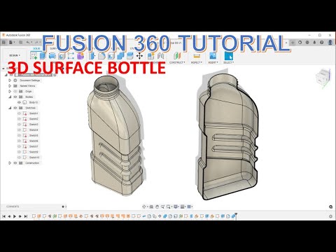 Fusion 360 Tutorial #69 | 3D Model Surface Bottle Design