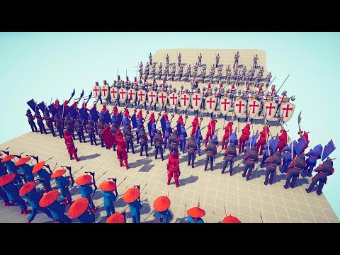 JAPANESE SAMURAI ARMY vs CRUSADER SOLDIERS - TABS - Totally Accurate Battle Simulator
