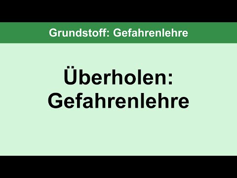 Überholen: Gefahrenlehre || Grundstoff: 1.1.06