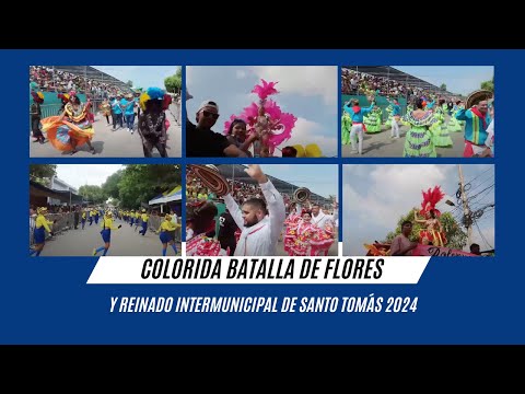 Colorida Batalla de Flores y Reinado Intermunicipal de Santo Tomás 2024 #carnaval